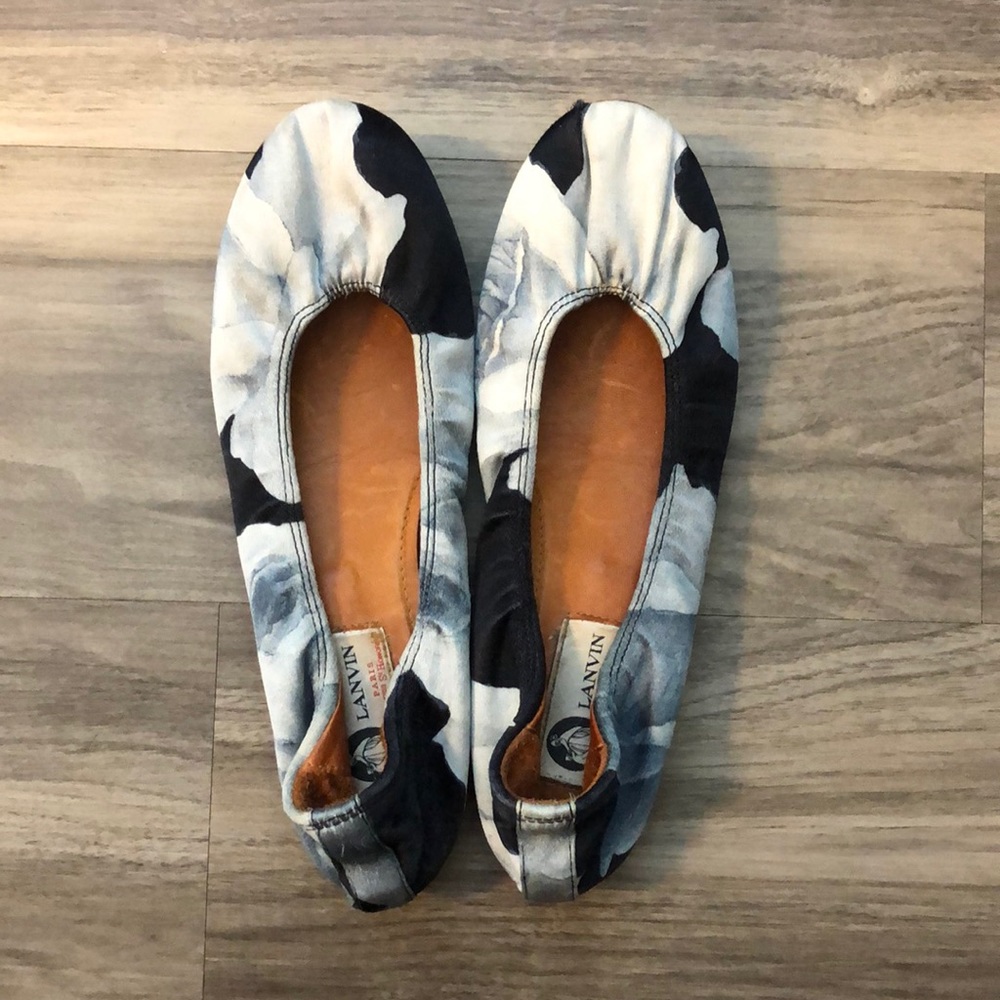 Lanvin floral ballet flats